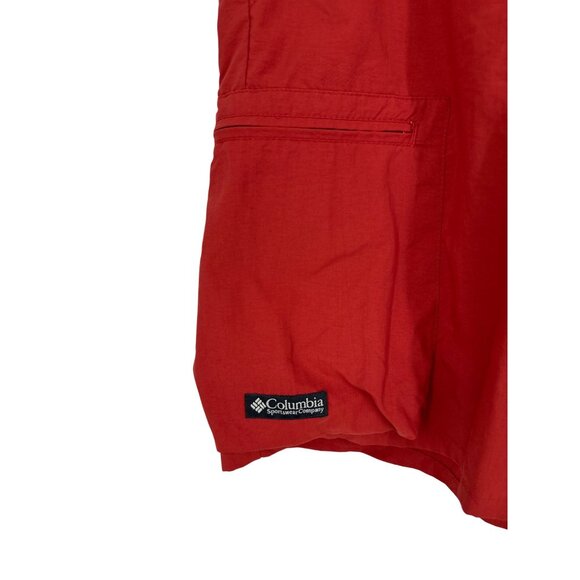Columbia Mens Red Packable Cargo Shorts With Adjustable Waistband Size M - Picture 2 of 11